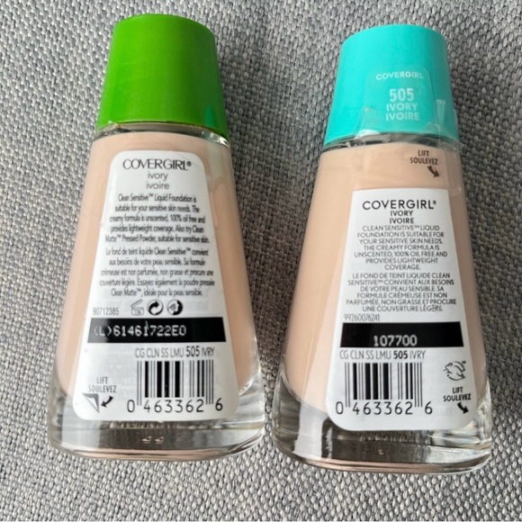 CoverGirl Liquid Foundation 505 Ivory Clean Sensitive Skin Makeup - Picture 3 of 8